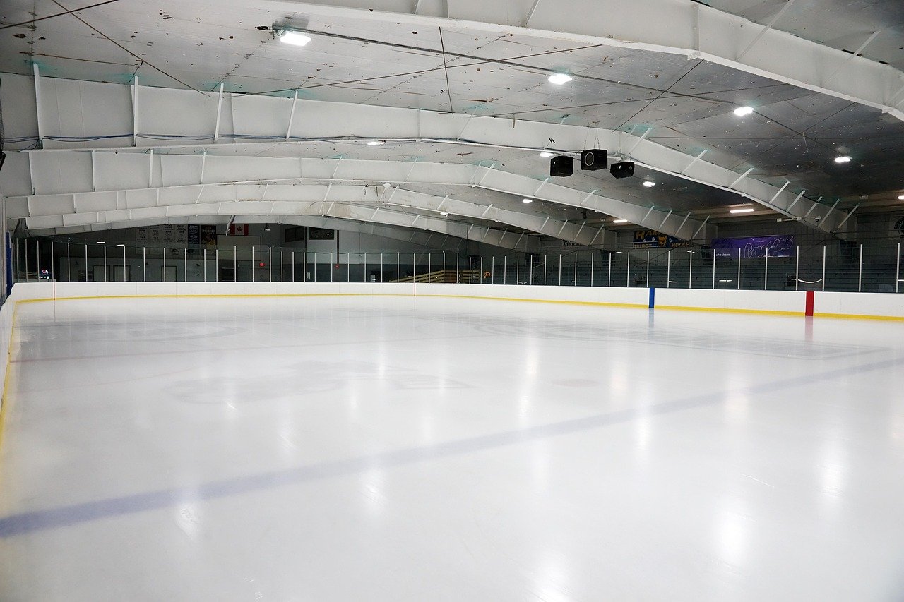 indoors, empty, hockey, rink, arena, ceiling, modern, sports, gray sports, hockey, hockey, hockey, hockey, hockey